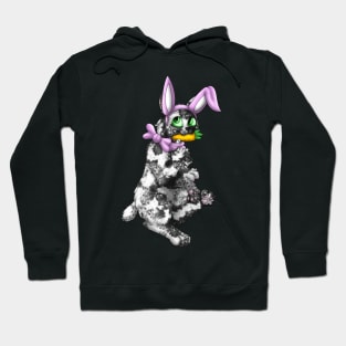 Bobtail BunnyCat: Salt & Pepper (Pink) Hoodie